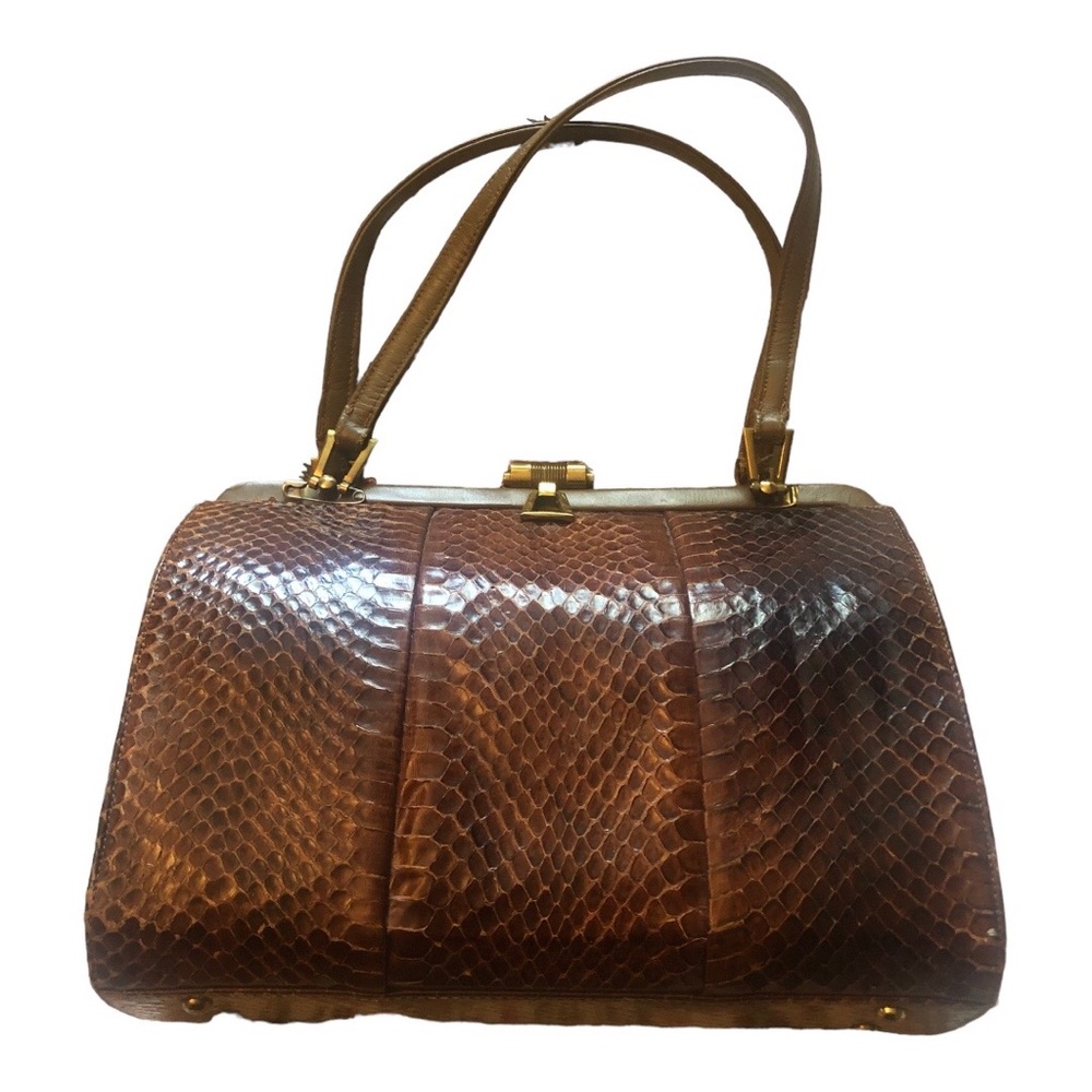 Beautiful vintage mini bowling bag in a real snake, 50 old and More,  vintage.